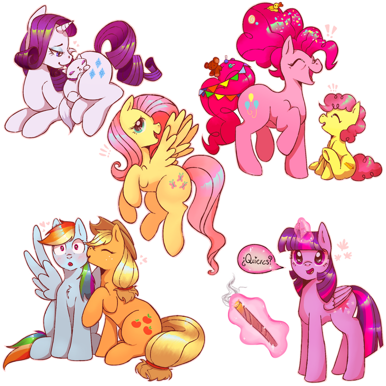The Mane Six + Lil' Cheese (MLP)