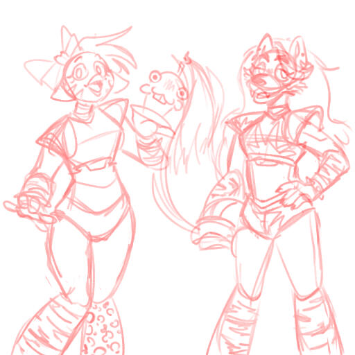 Glamrock Chica and Roxanne Wolf (FNAF)